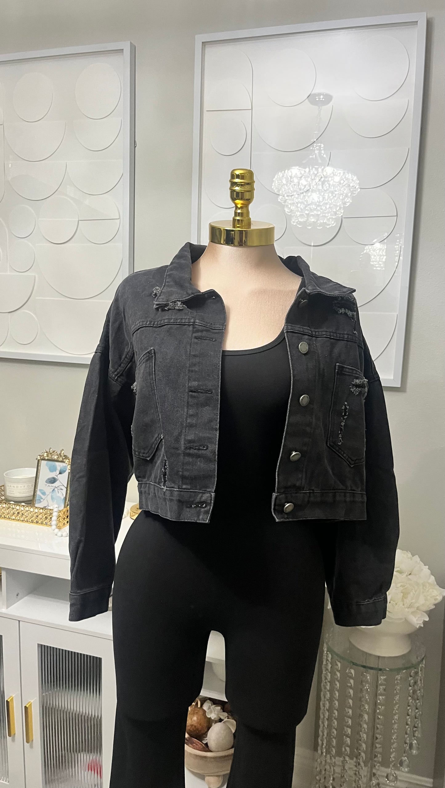 Distress denim jacket