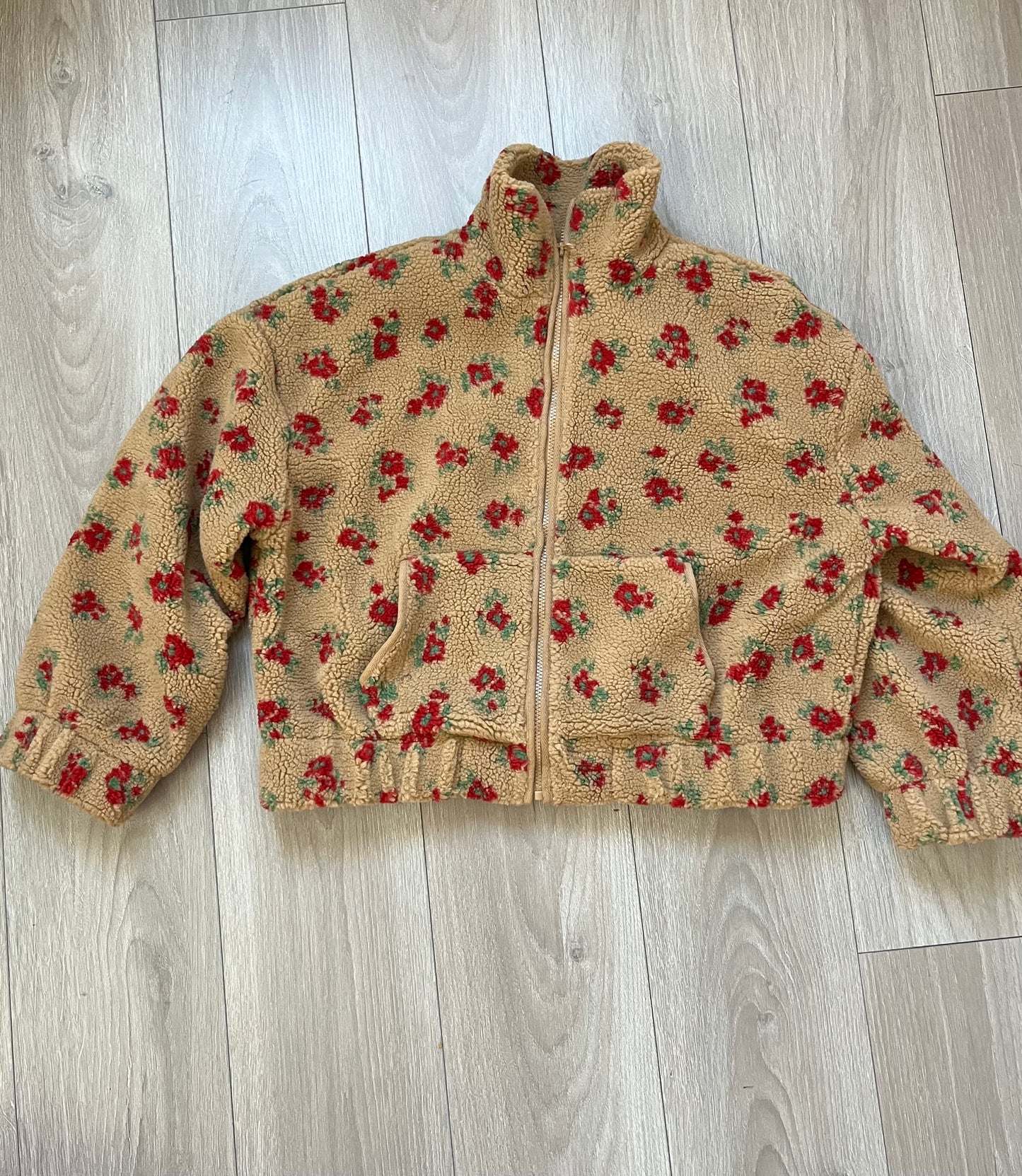 Flower sherpa oversized jacket