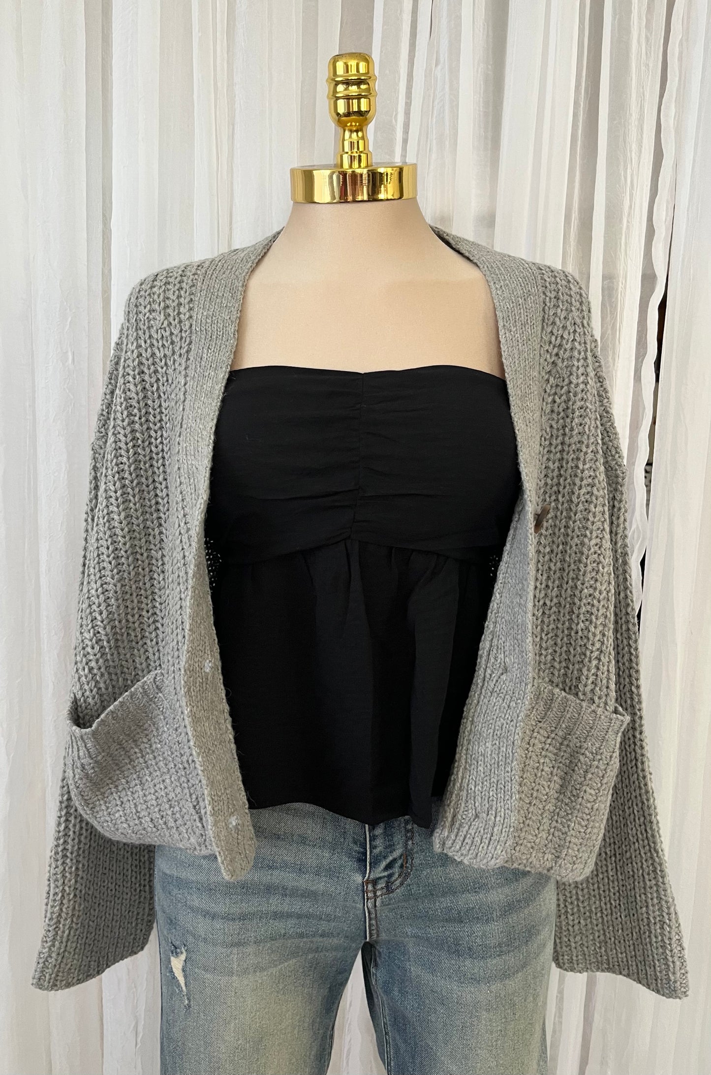 Chunky gray cardigan