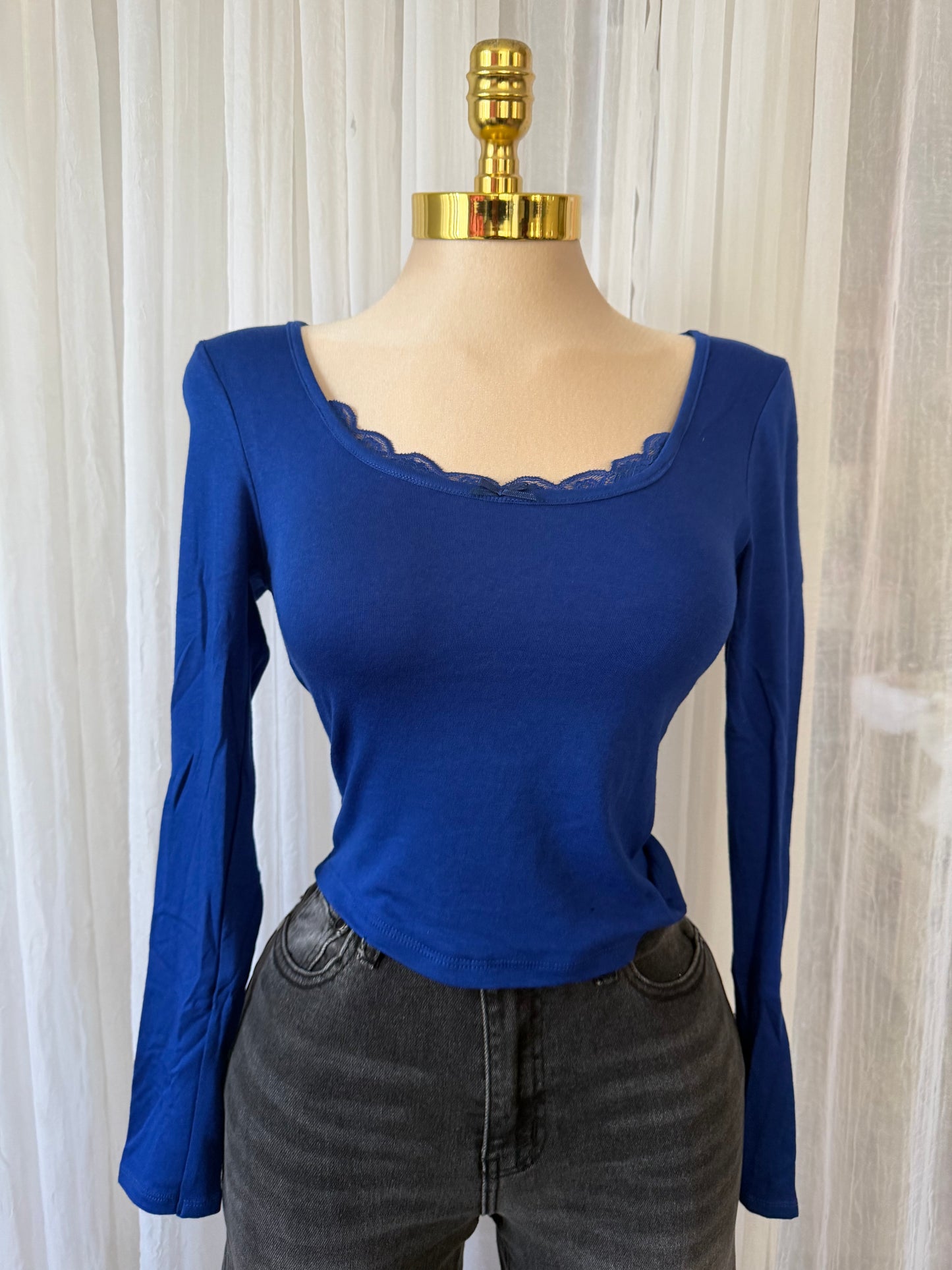 Blue lace top
