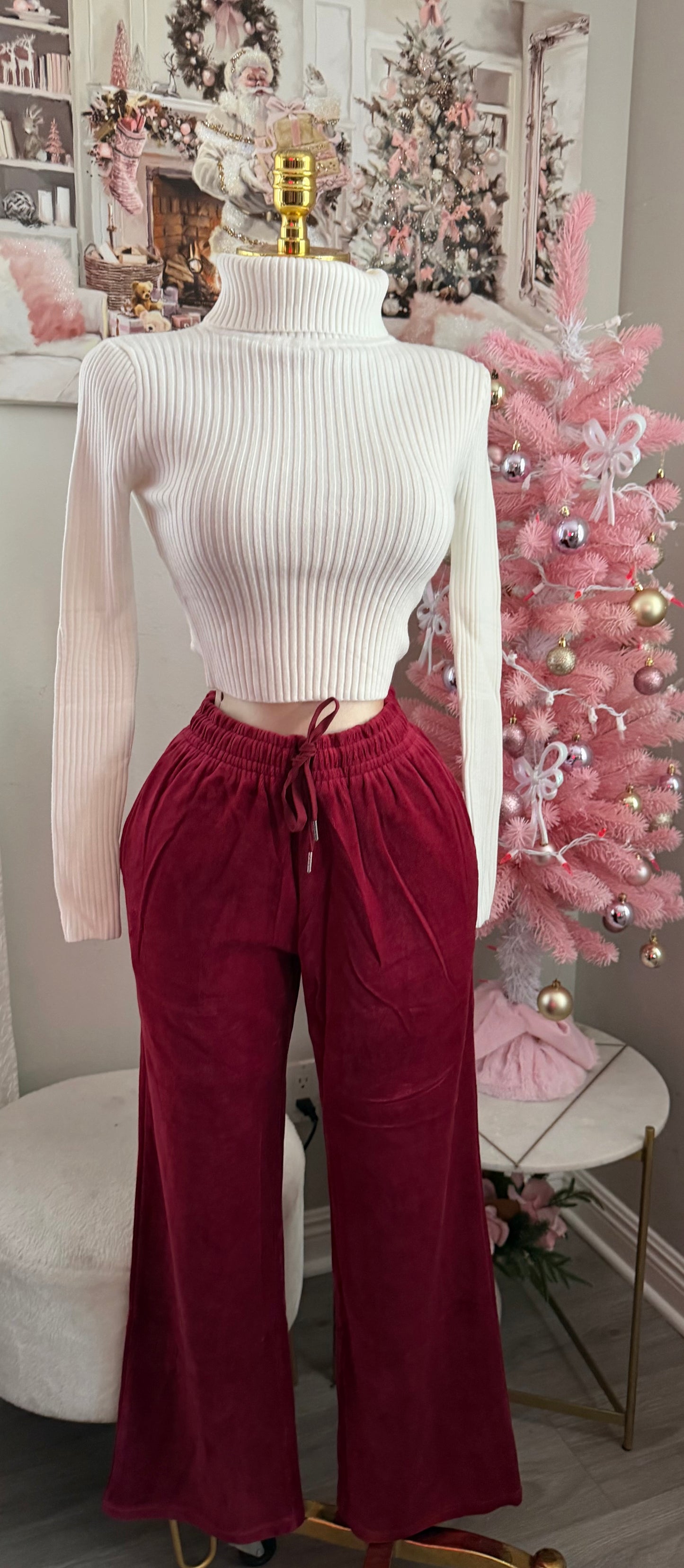 Wine velour set