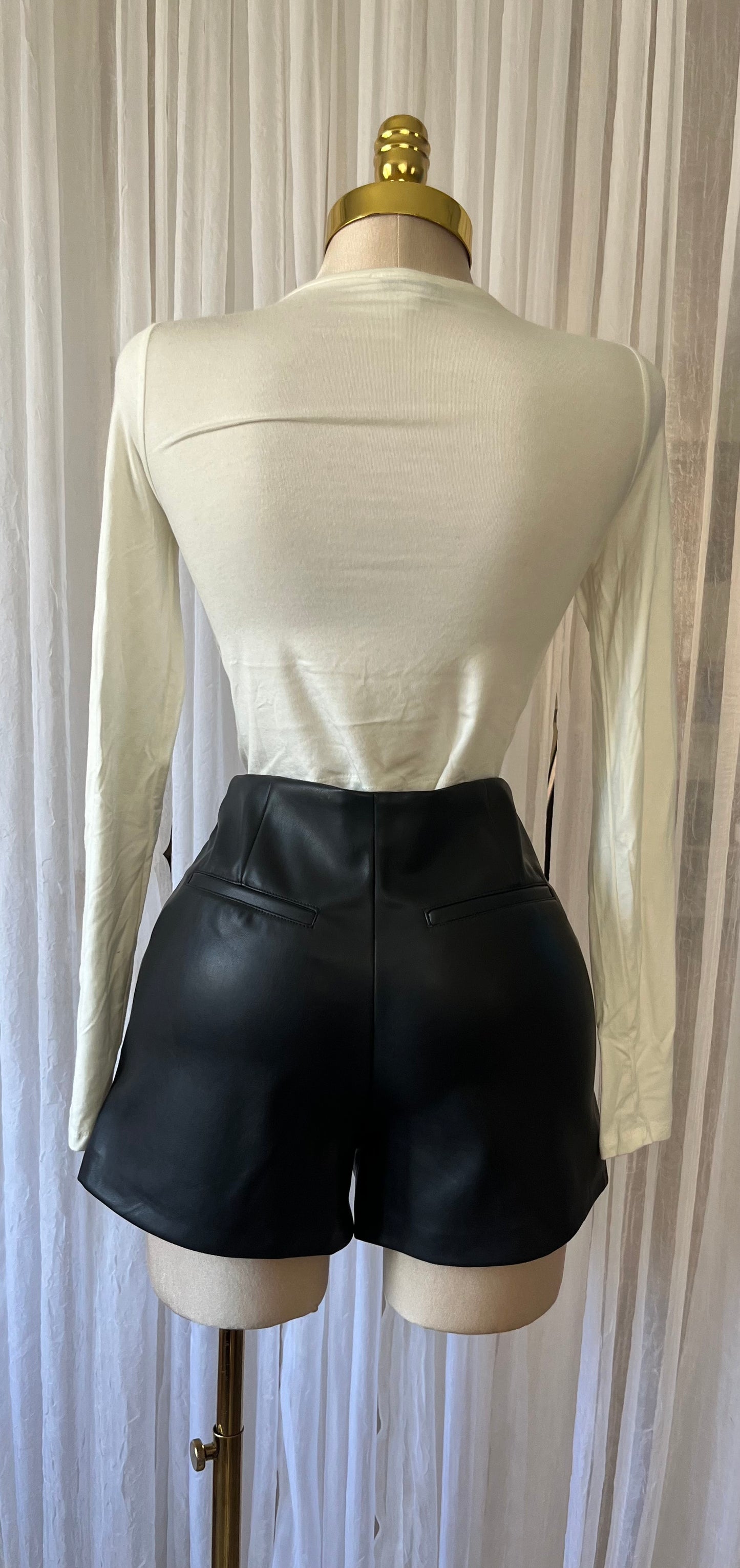 Vegan leather skort