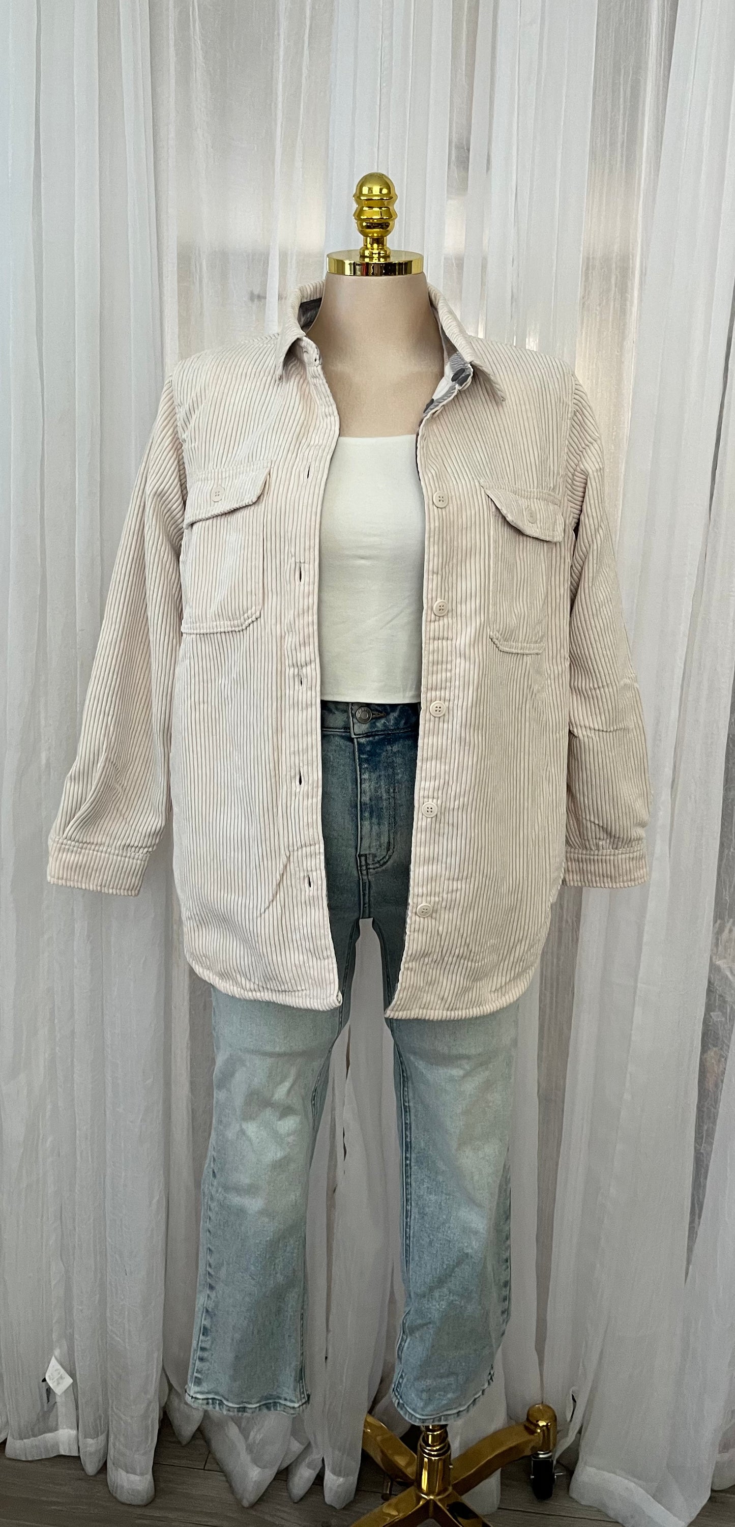 Reversible corduroy flannel