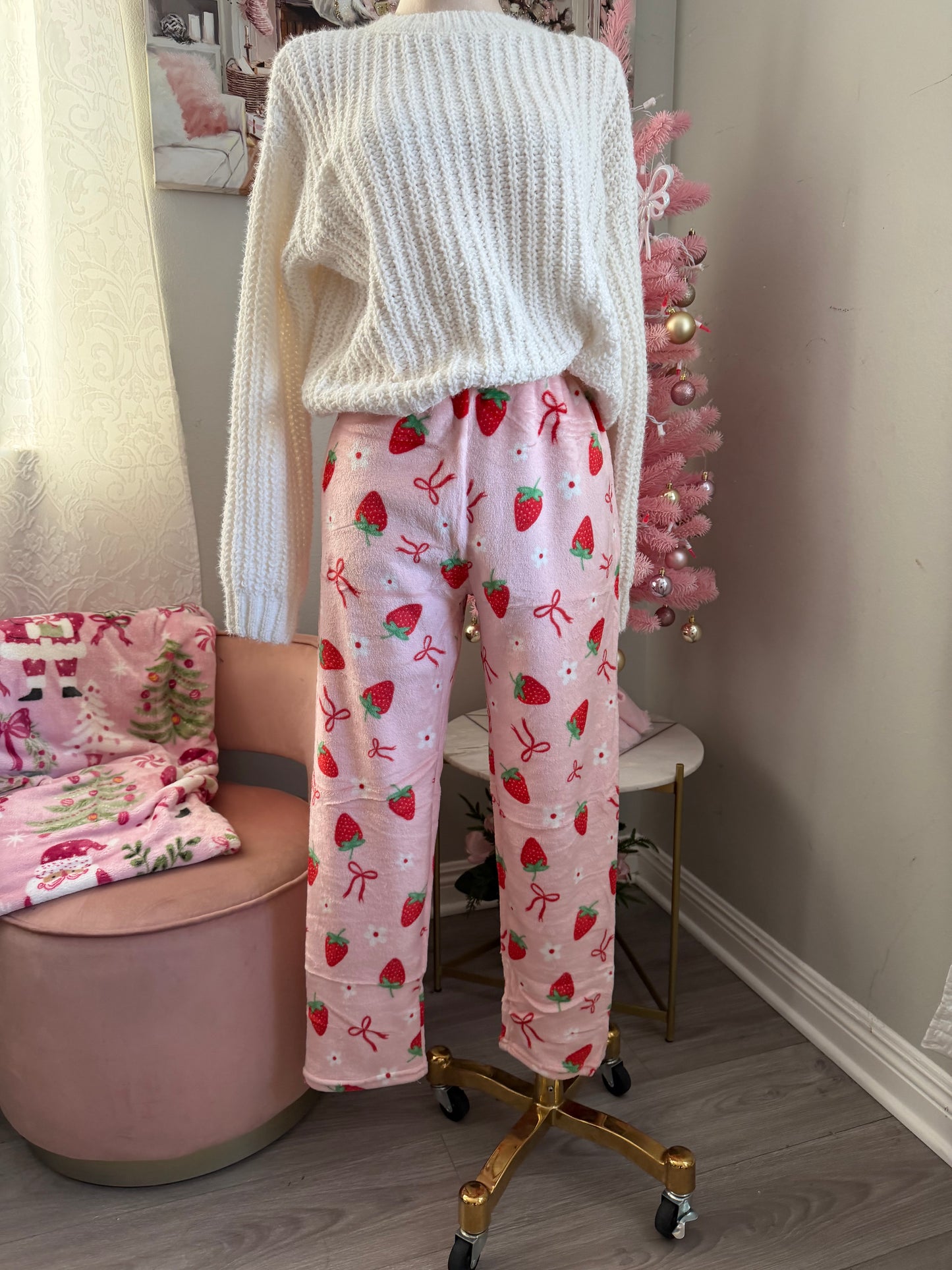 Strawberry bow pj (one size)