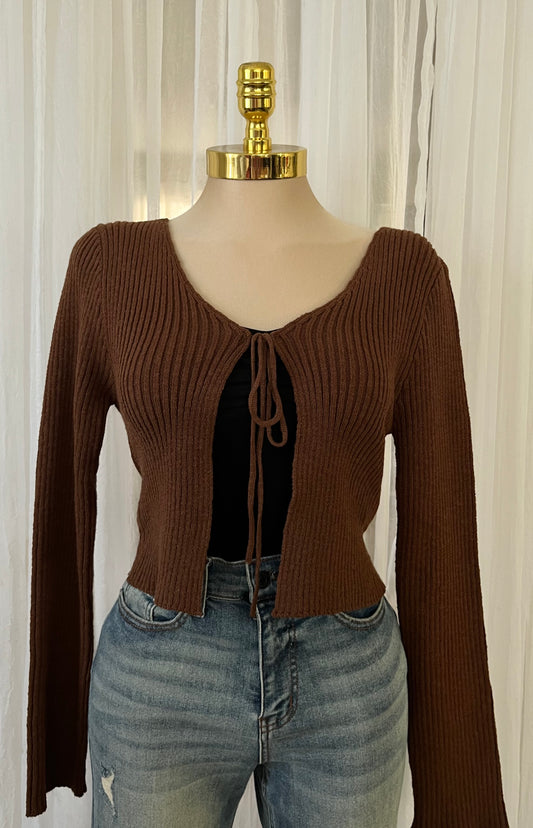 Front tie cardigan