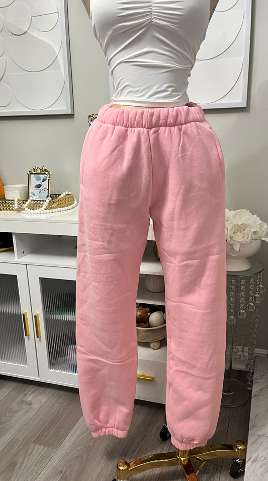 Blush thick sweatpants