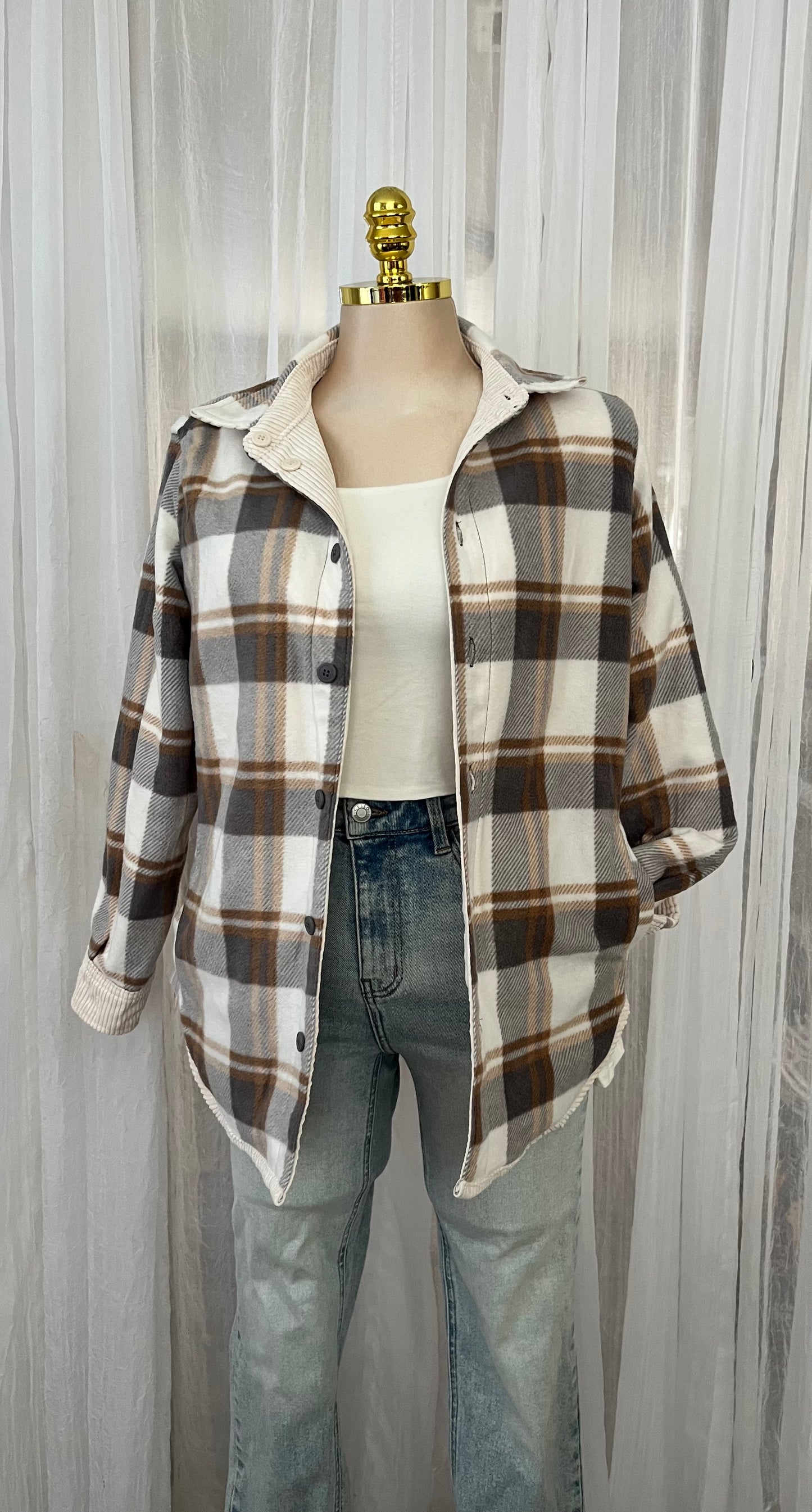 Reversible corduroy flannel