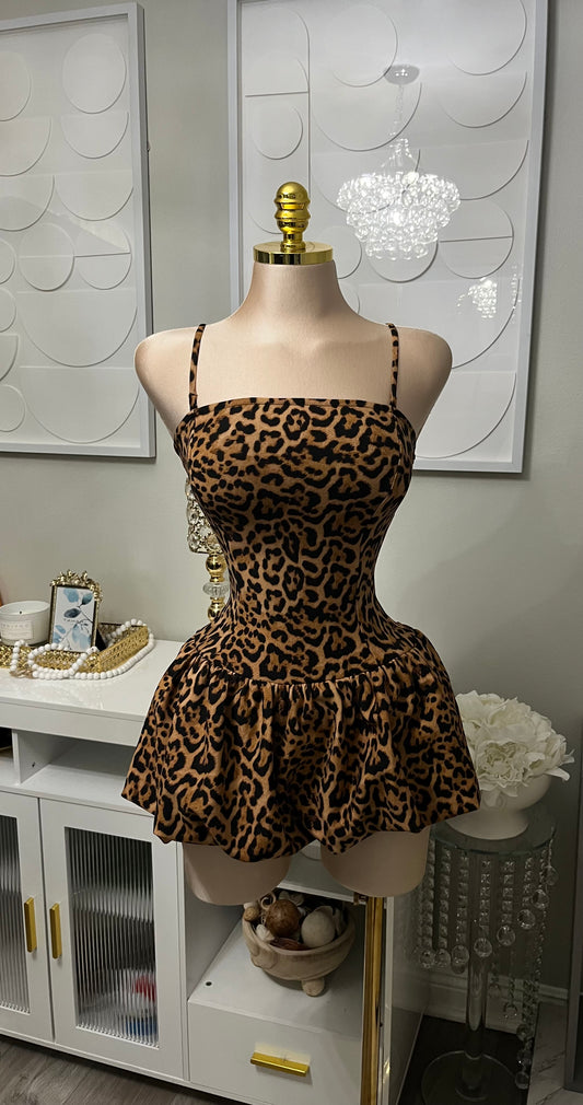 Animal print bubble dress