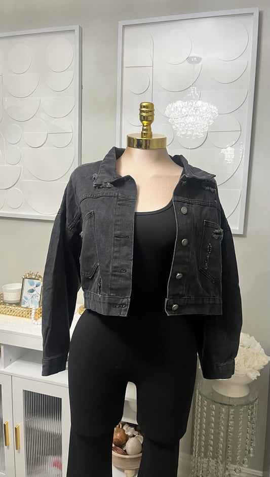 Distress denim jacket