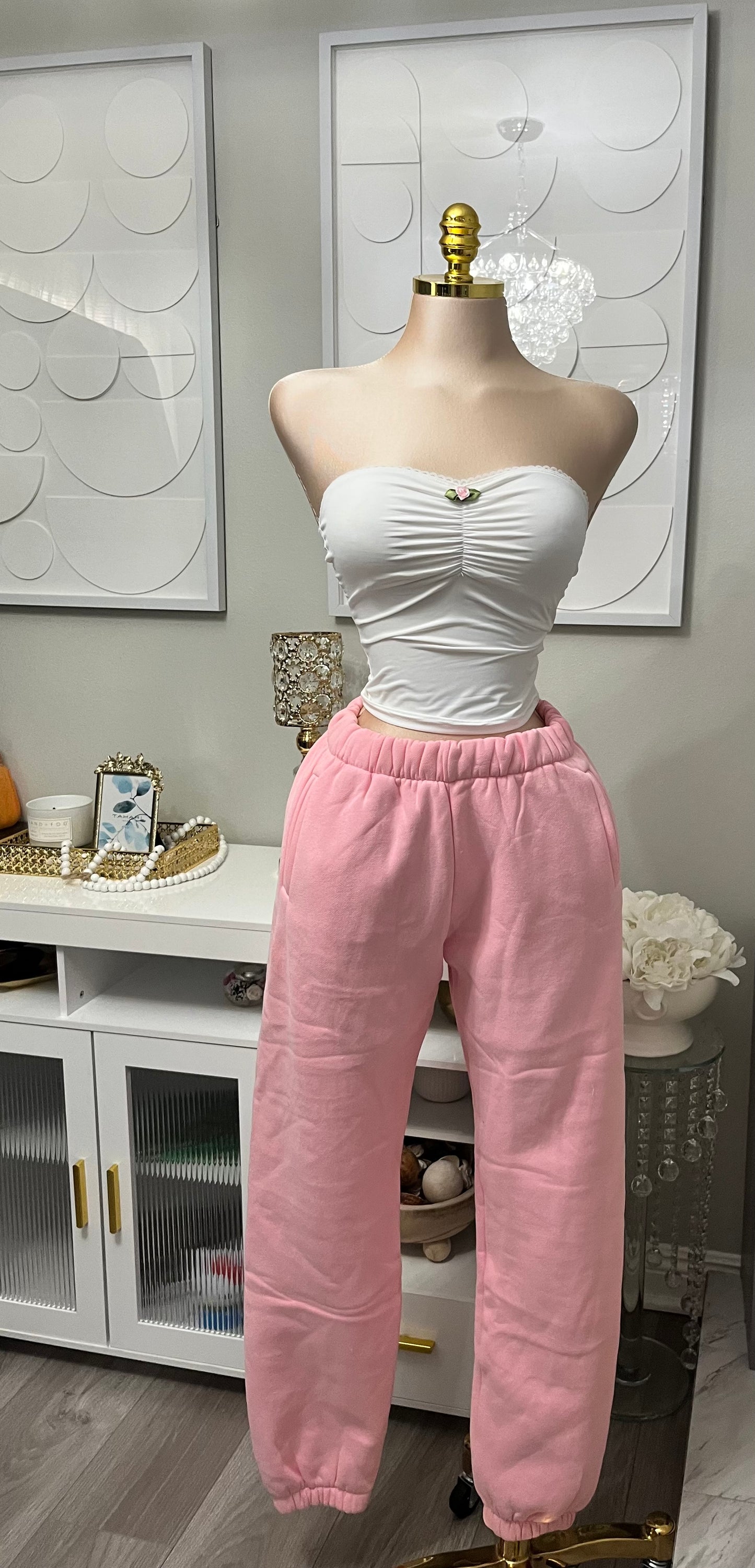 Blush thick sweatpants