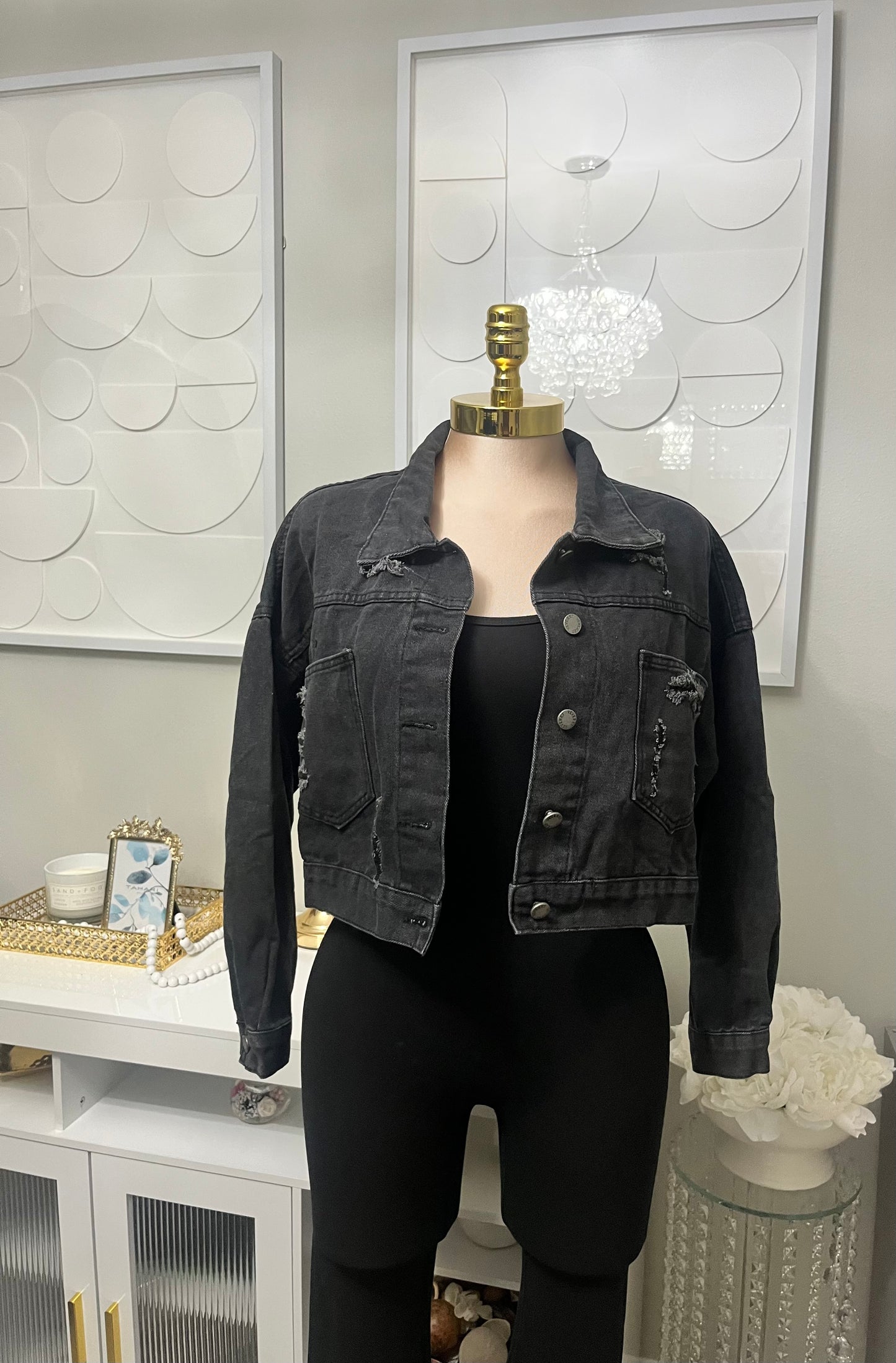 Distress denim jacket