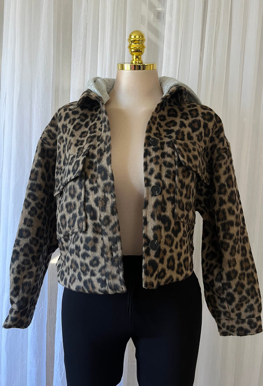 Animal print cropped shaket