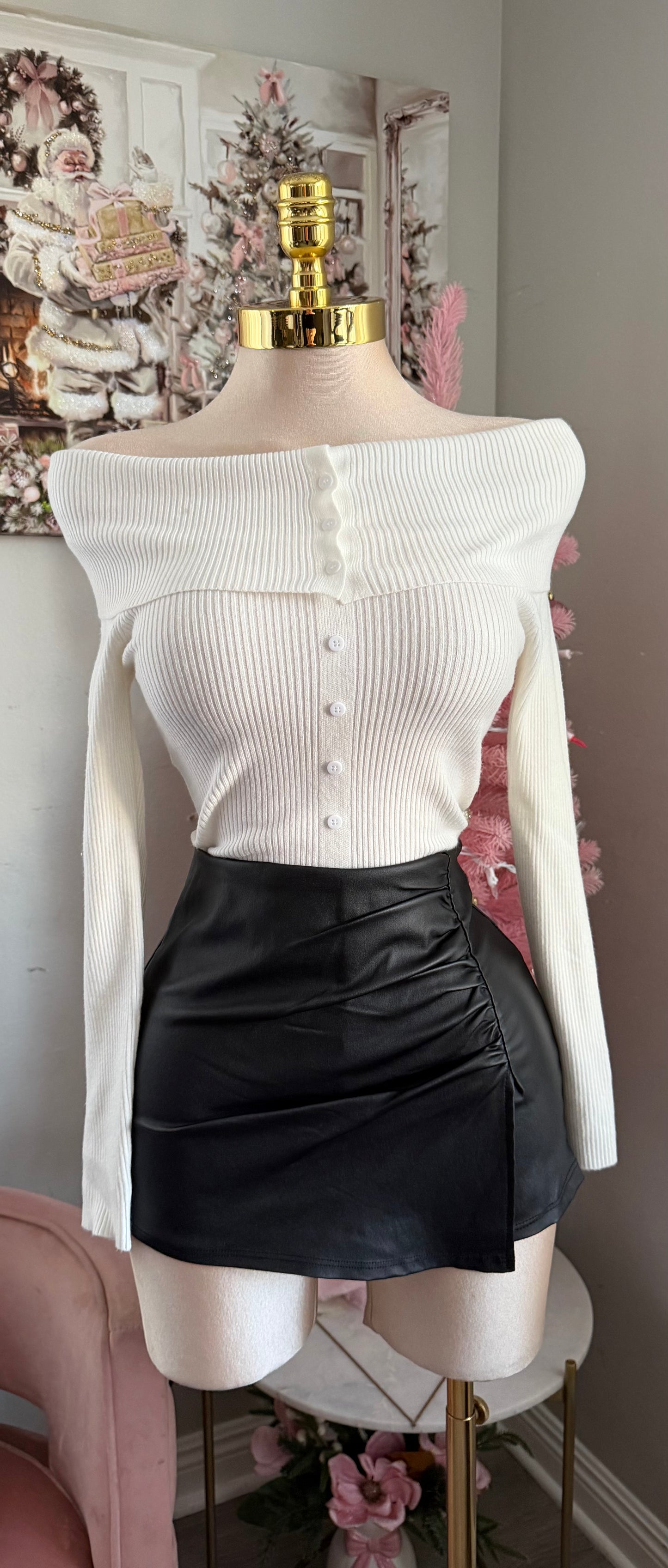 Off the shoulder sweater top