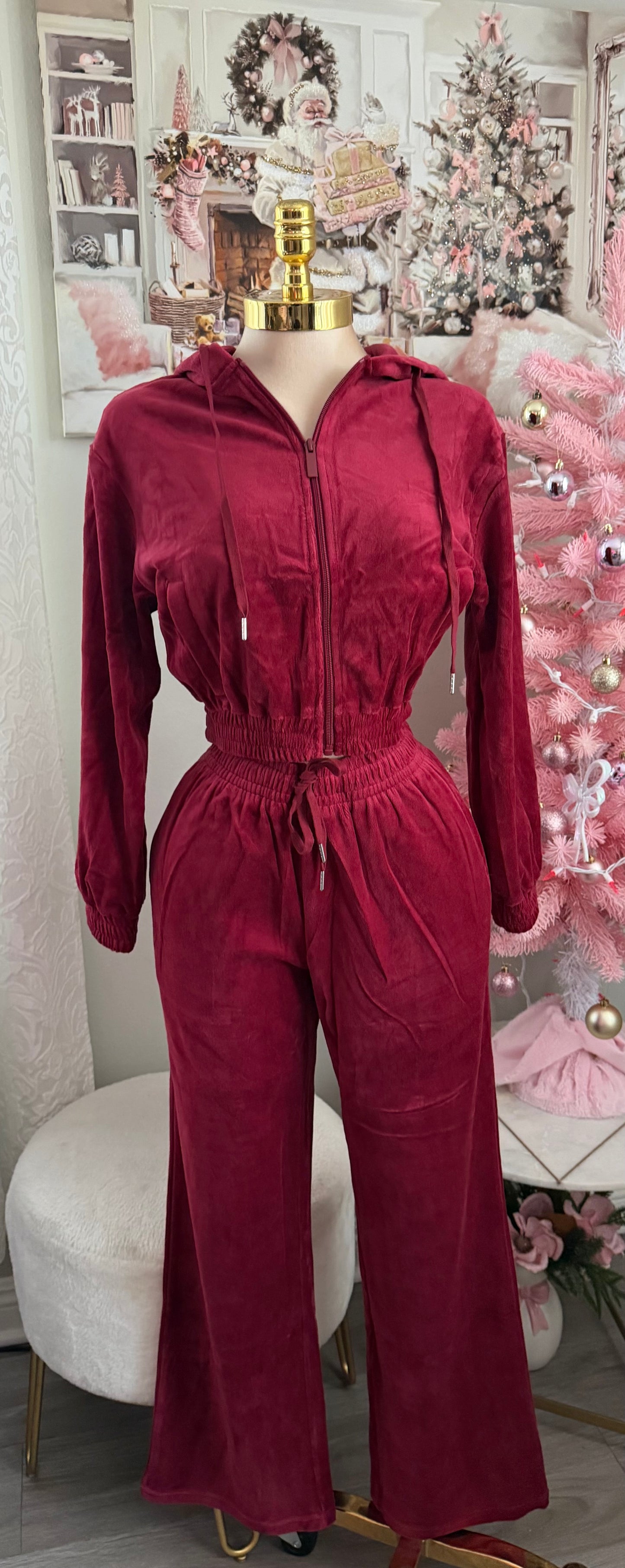 Wine velour set