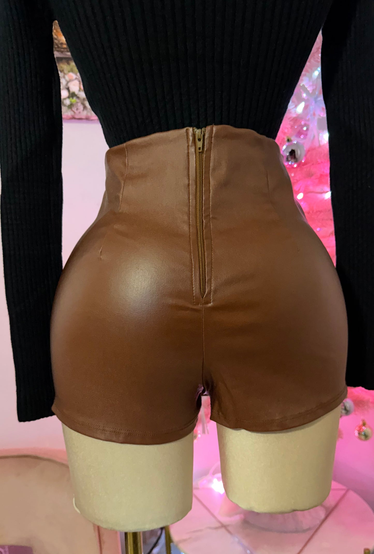 Khaki high rise skort (stretchy)