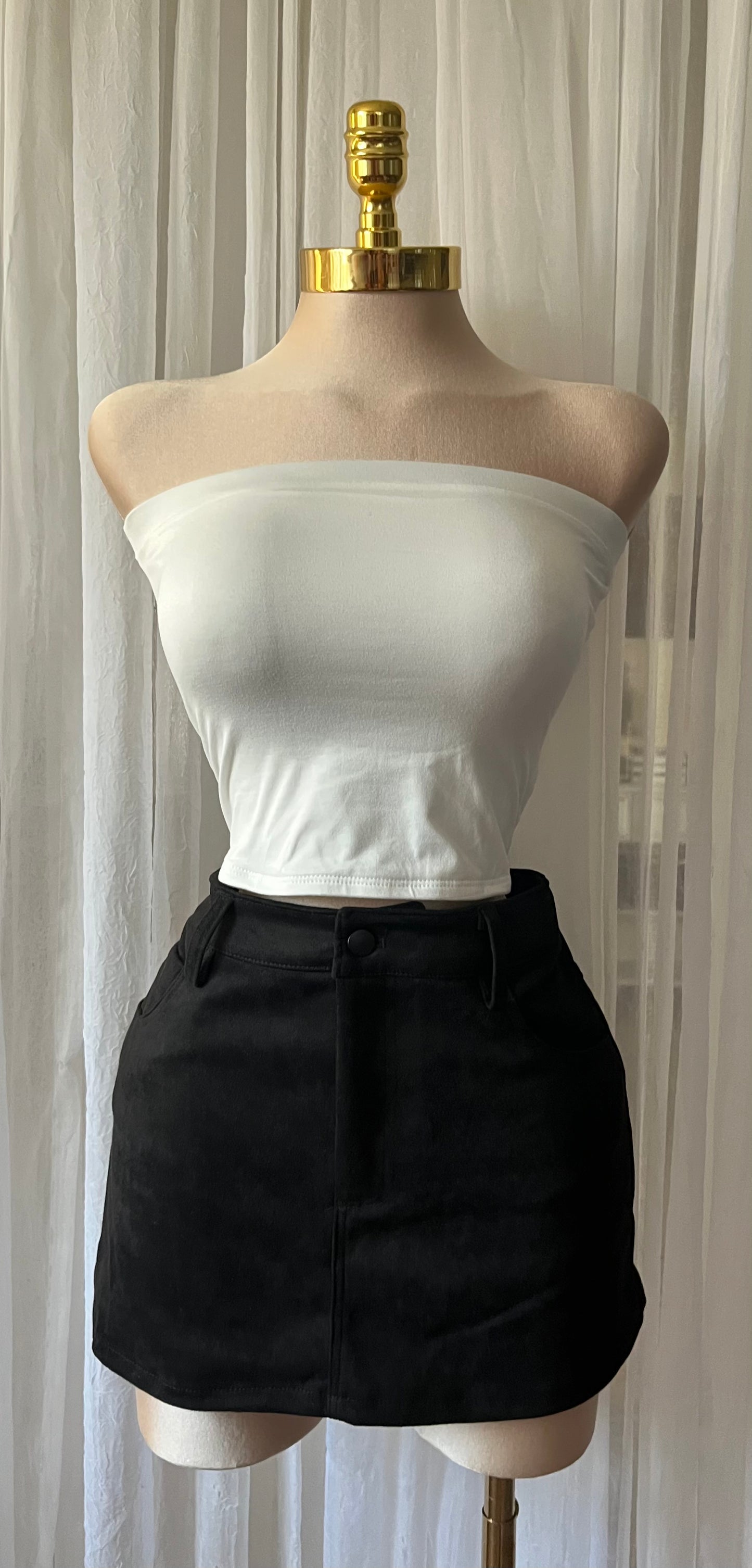 Black suede skort