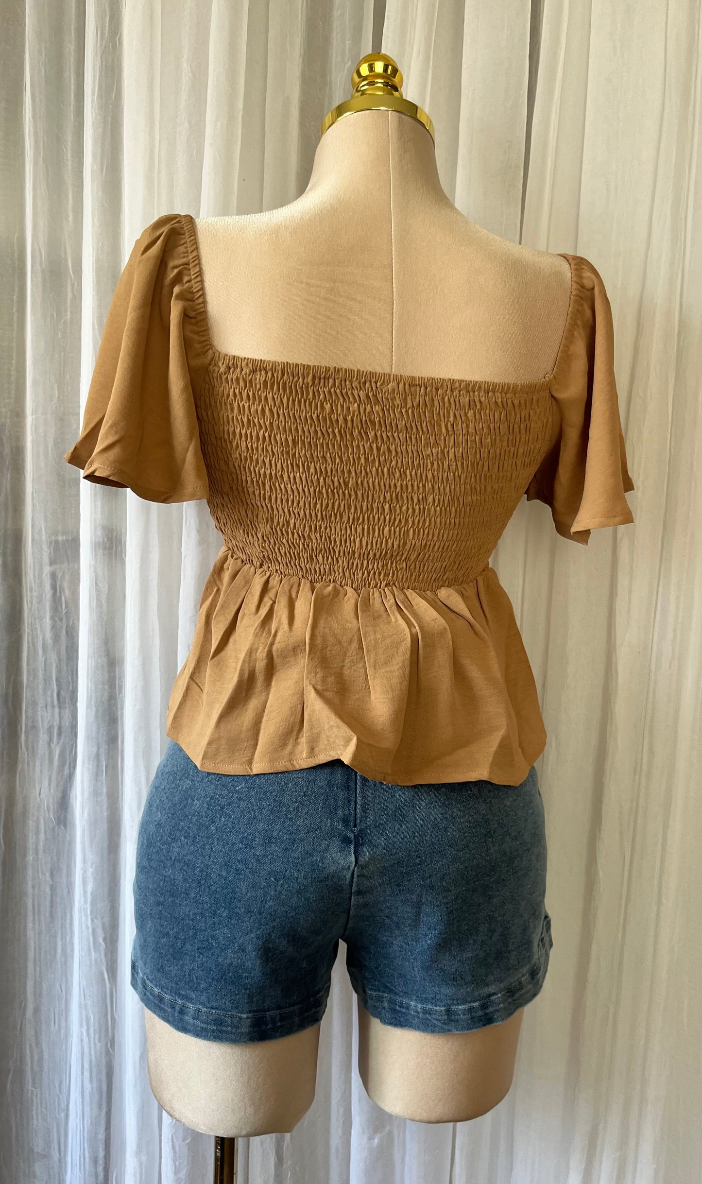 Oatmeal babydoll top