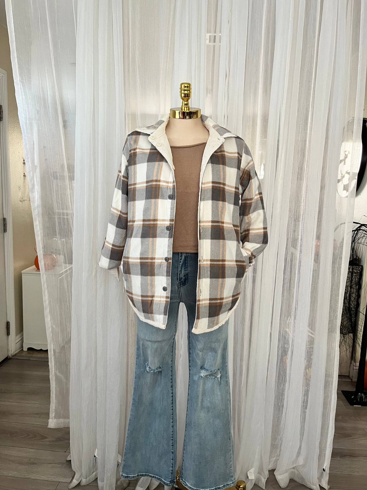 Reversible corduroy flannel