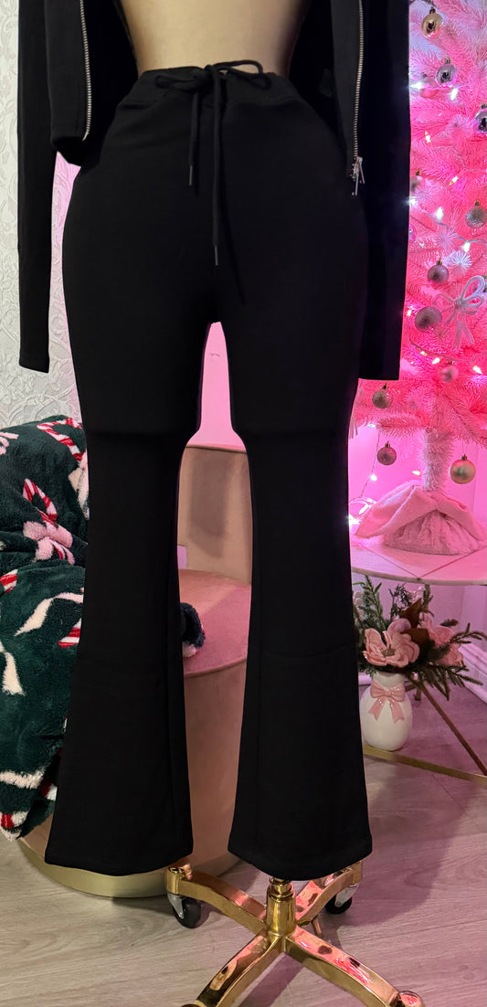 Black lounge flare pants
