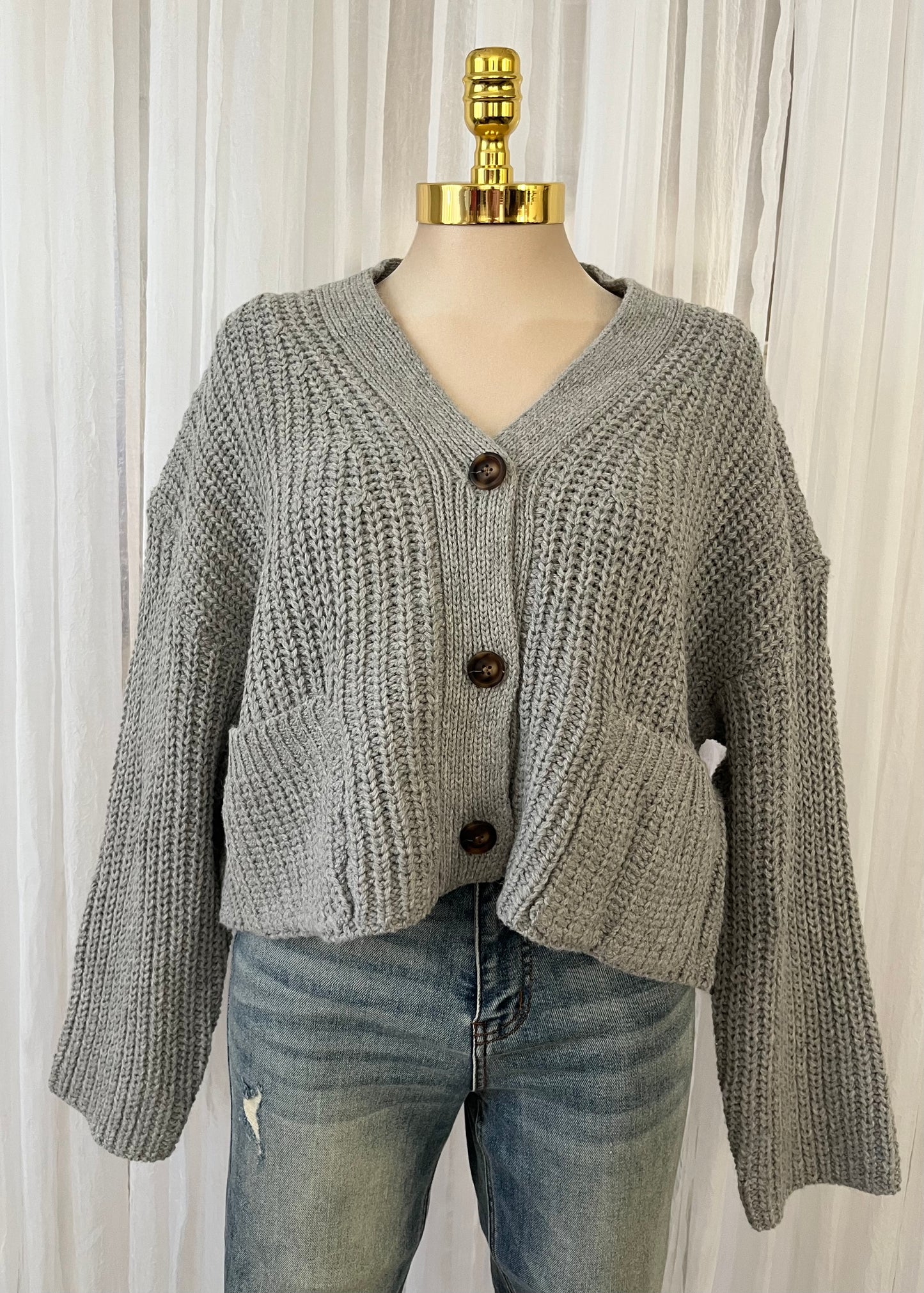 Chunky gray cardigan