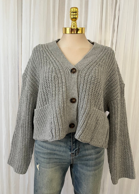 Chunky gray cardigan