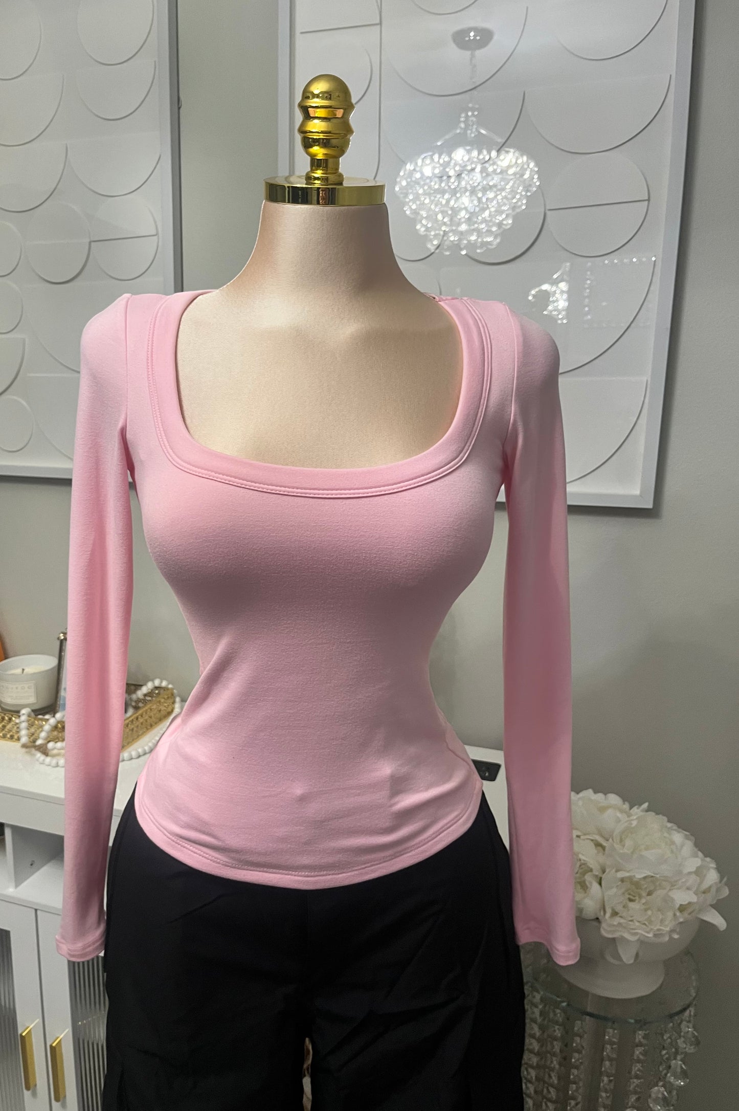 Baby pink double layer top