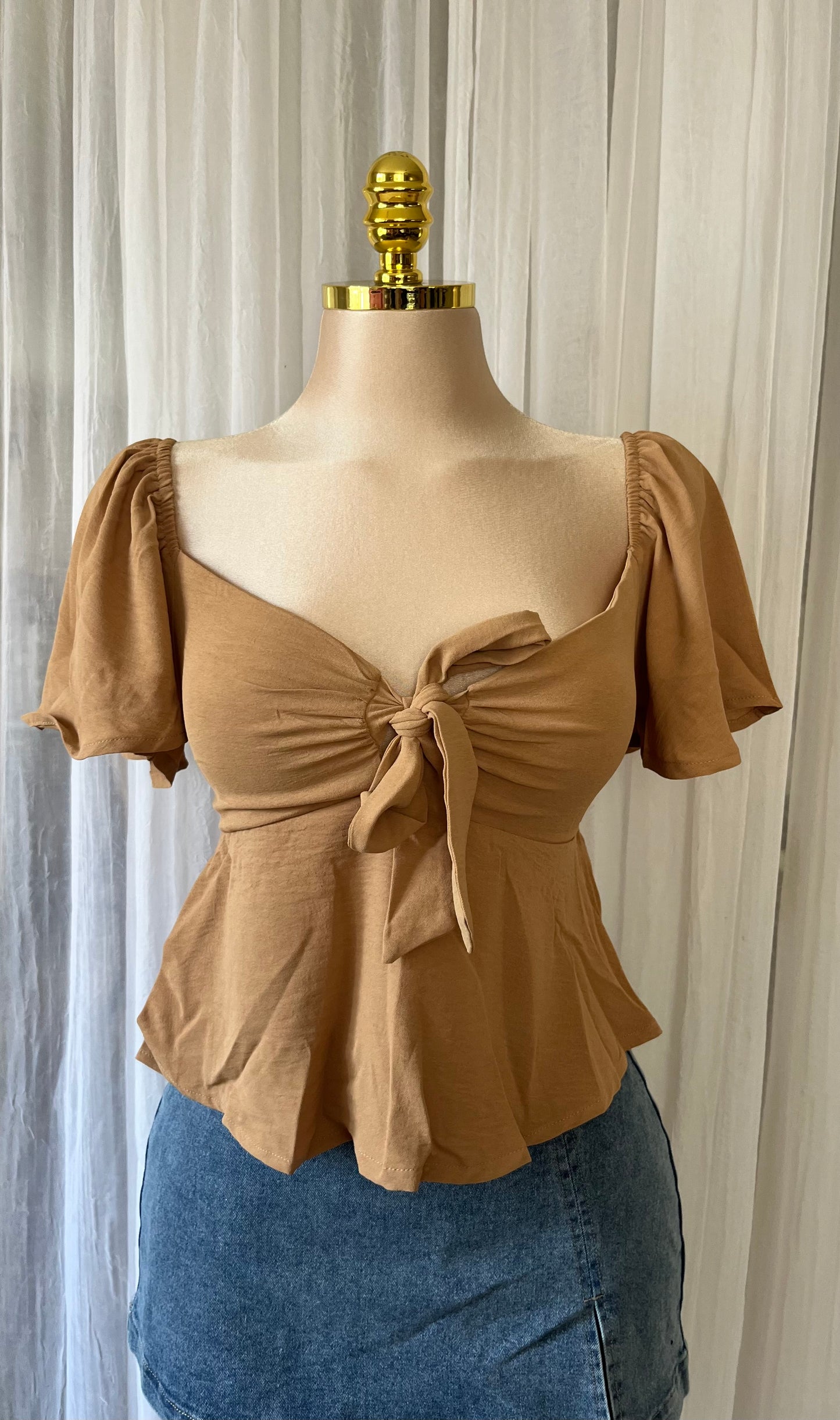 Oatmeal babydoll top