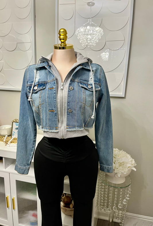 Denim cropped jacket