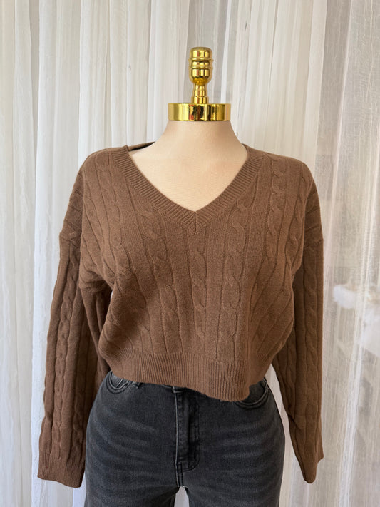 Brown V neck sweater