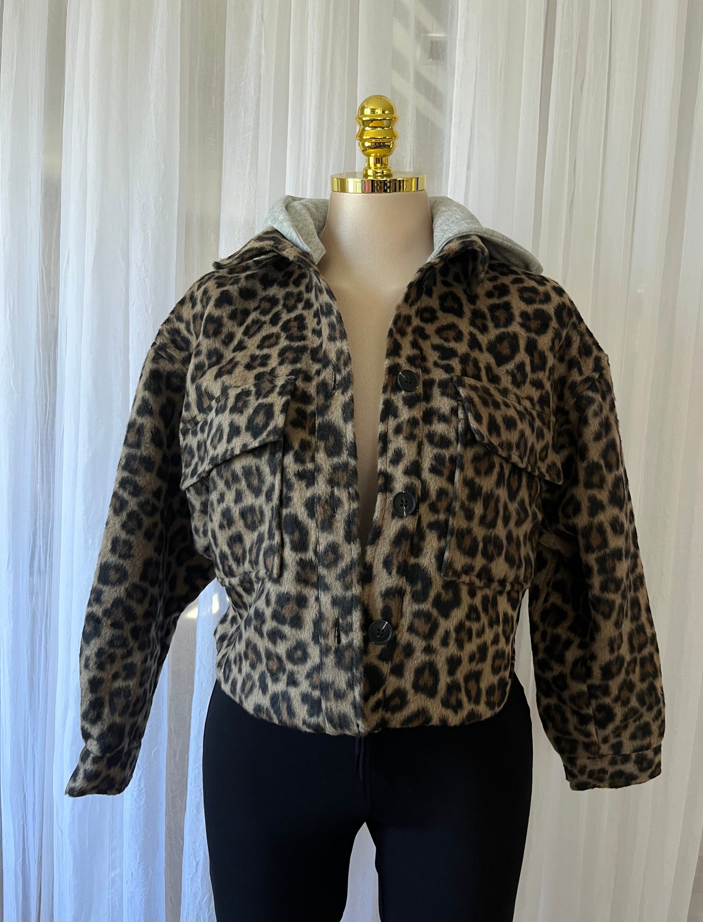 Animal print cropped shaket