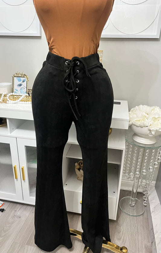 High rise suede lace bell bottoms (true to size)