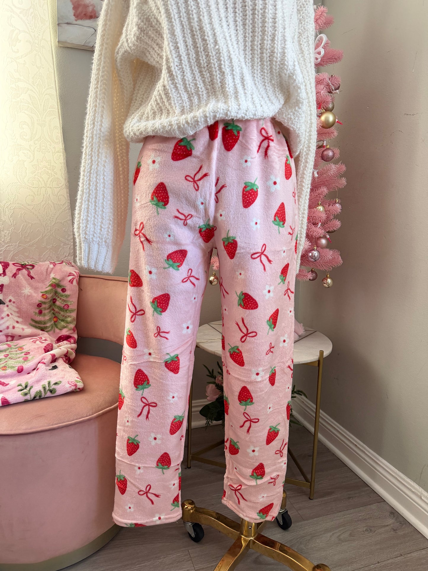 Strawberry bow pj (one size)