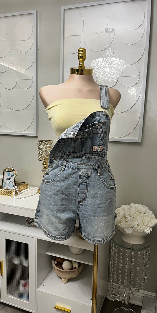 Light denim overalls