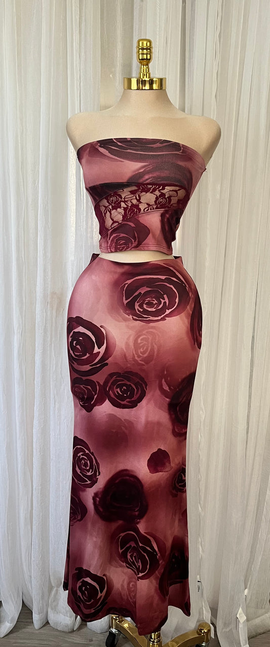 Rose 2 piece skirt set