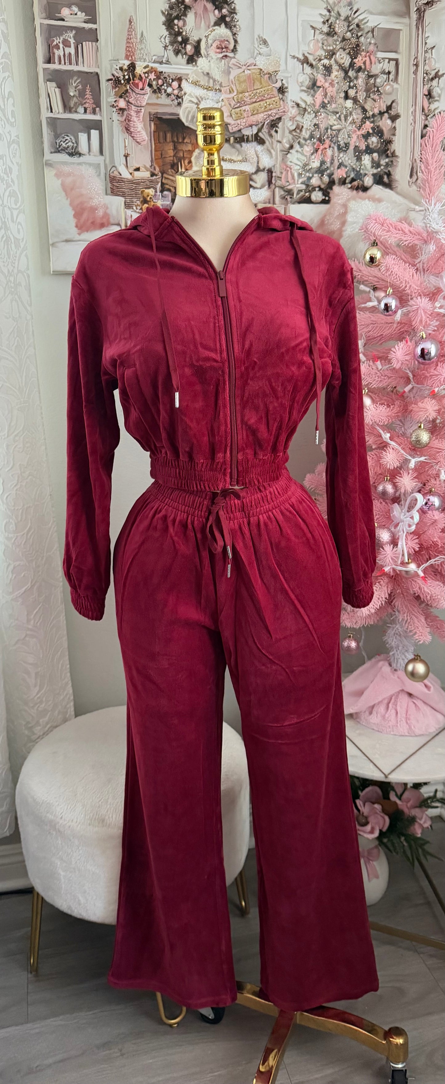 Wine velour set
