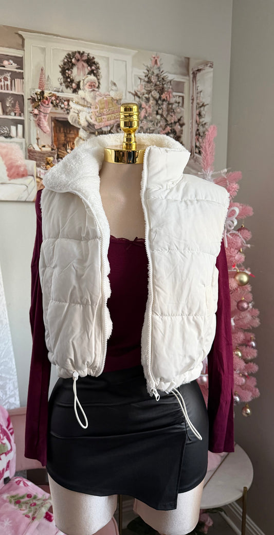 Sherpa ivory vest(waist adjustable)